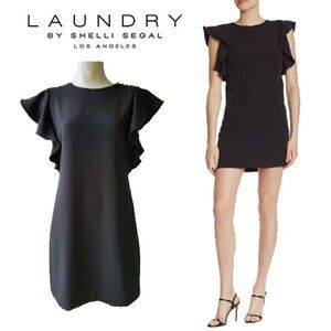 Laundry by Shelli Segal Flutter Sleeve Little Black Dress Whimsigoth Size 2